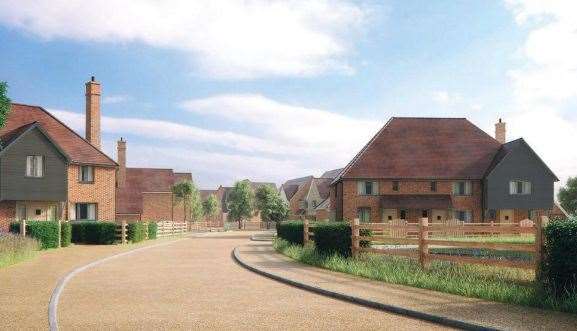 A CGI of what homes on the Kingsland Green development in Ashford may look like. Picture: Quinn Estates