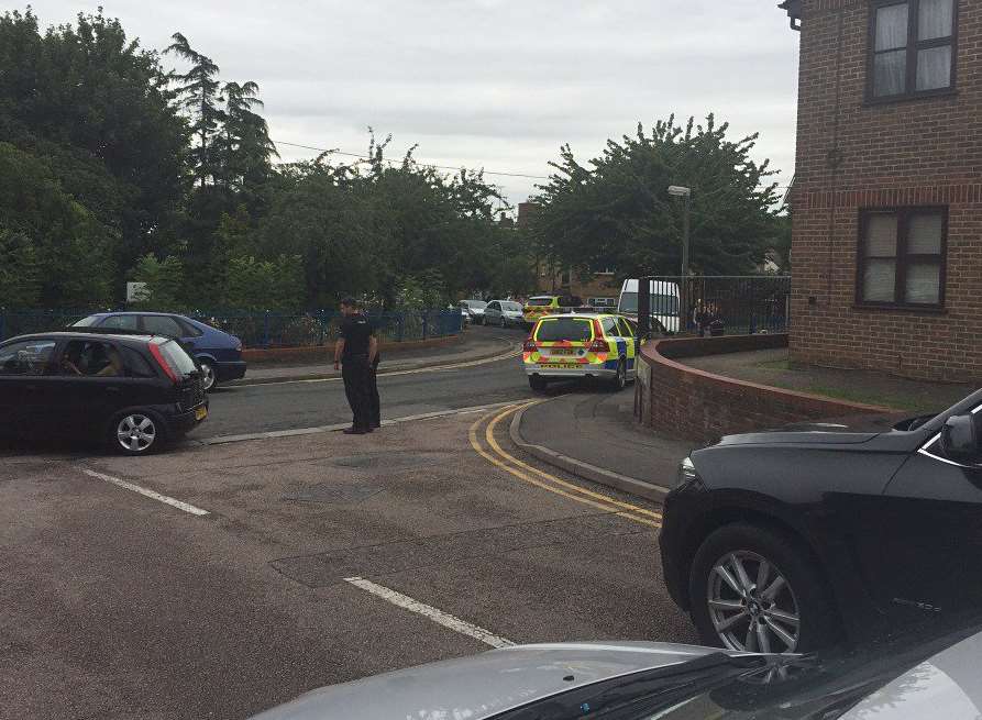 Police in John Street. Picture: Andy Day