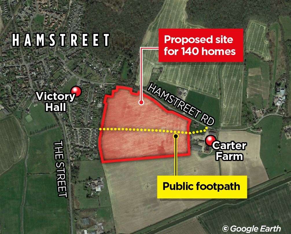 Hallam Land Management has put forward plans for 140 new homes in Hamstreet