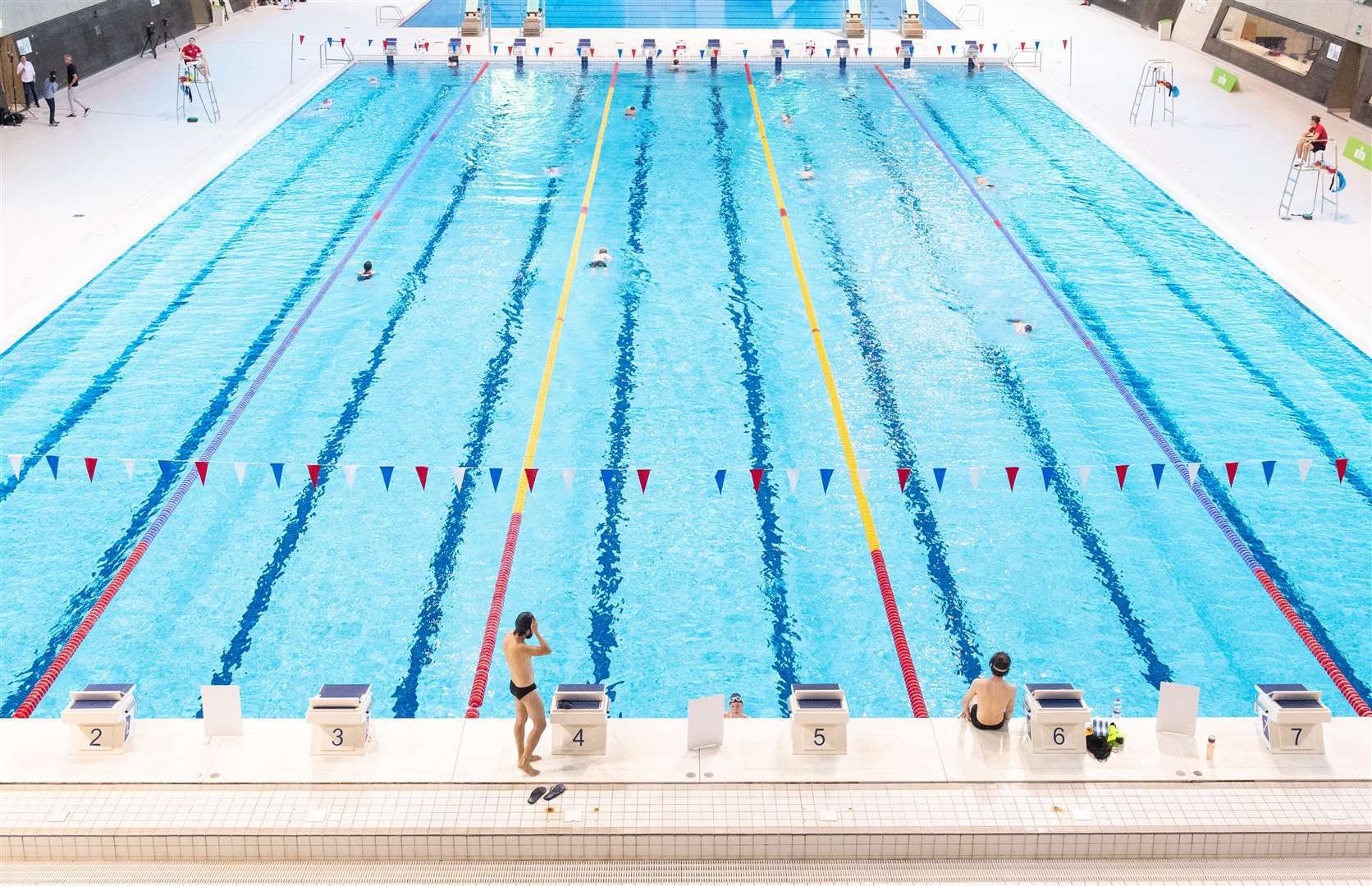 Lane swimming at the London Aquatic Centre (Dominic Lipinski/PA)