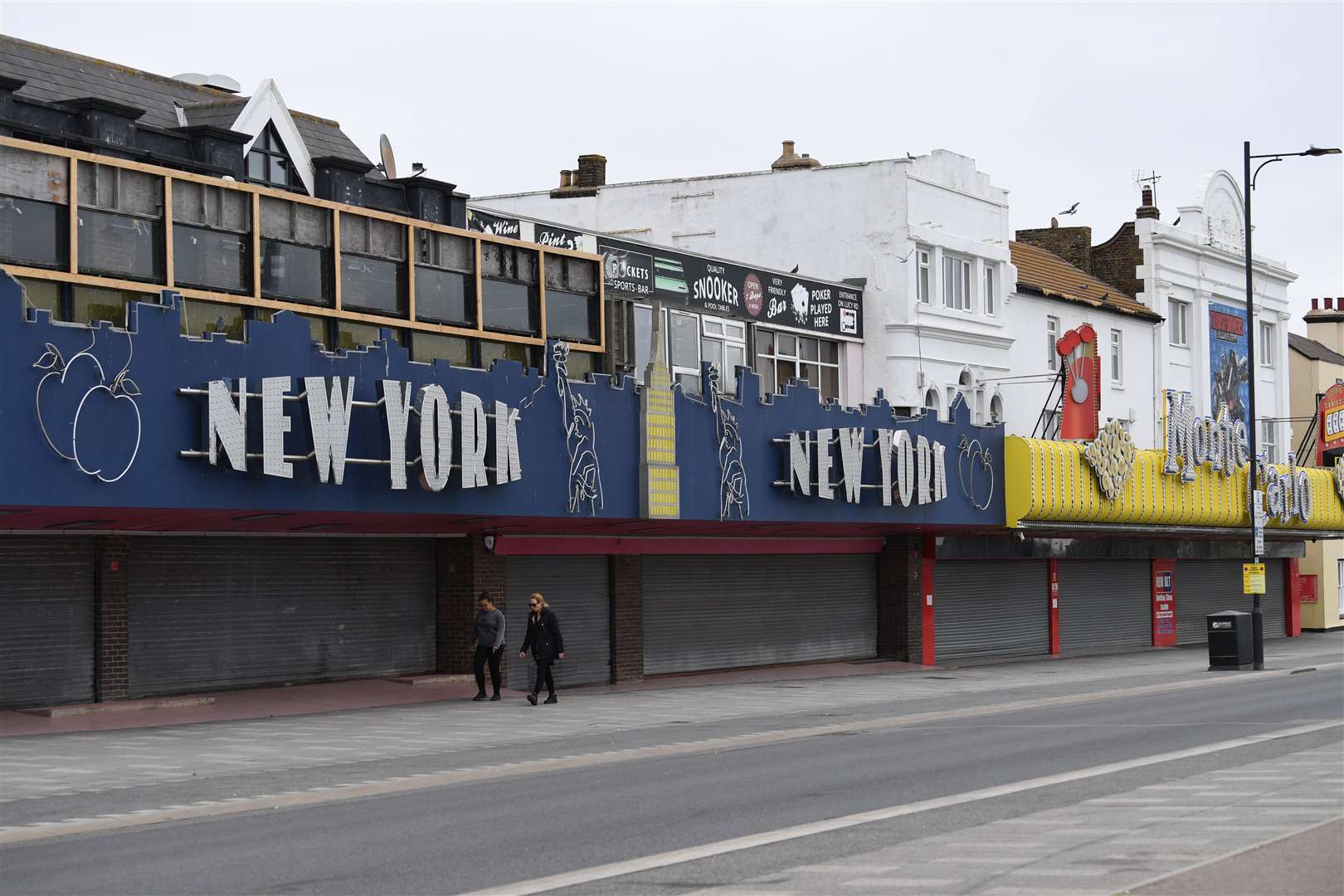 Closed shops on the seafront on Southend, Essex (Stefan Rousseau/PA)