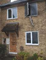 The front of the property after the blaze. Picture: PHIL HOUGHTON