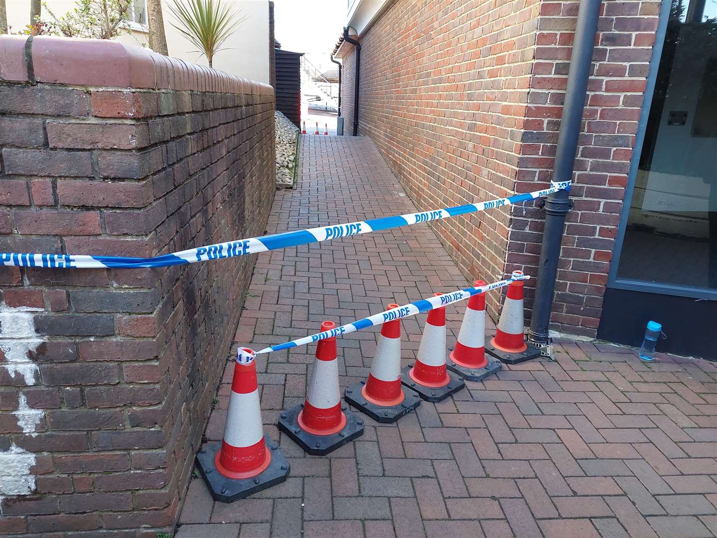 An alleyway leading to the Park Mall shopping centre was blocked off