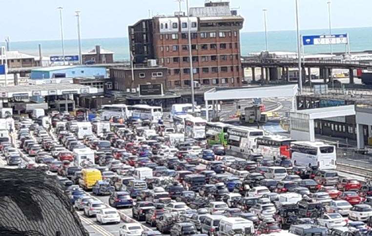 Queues at the Port of Dover. Picture by Sam Lennon