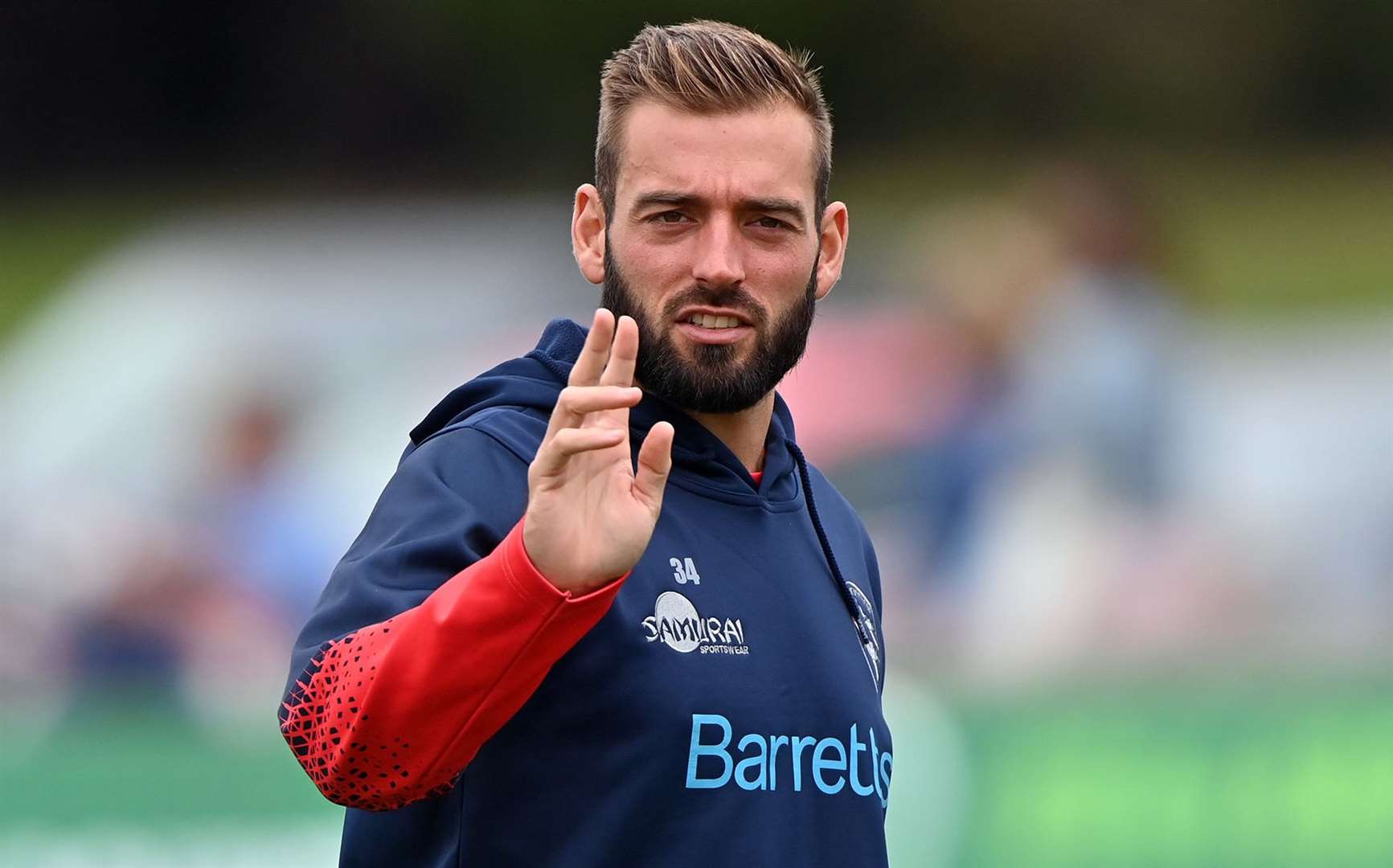 Kent's Jack Leaning - scored 75 not out at Leicestershire. Picture: Keith Gillard