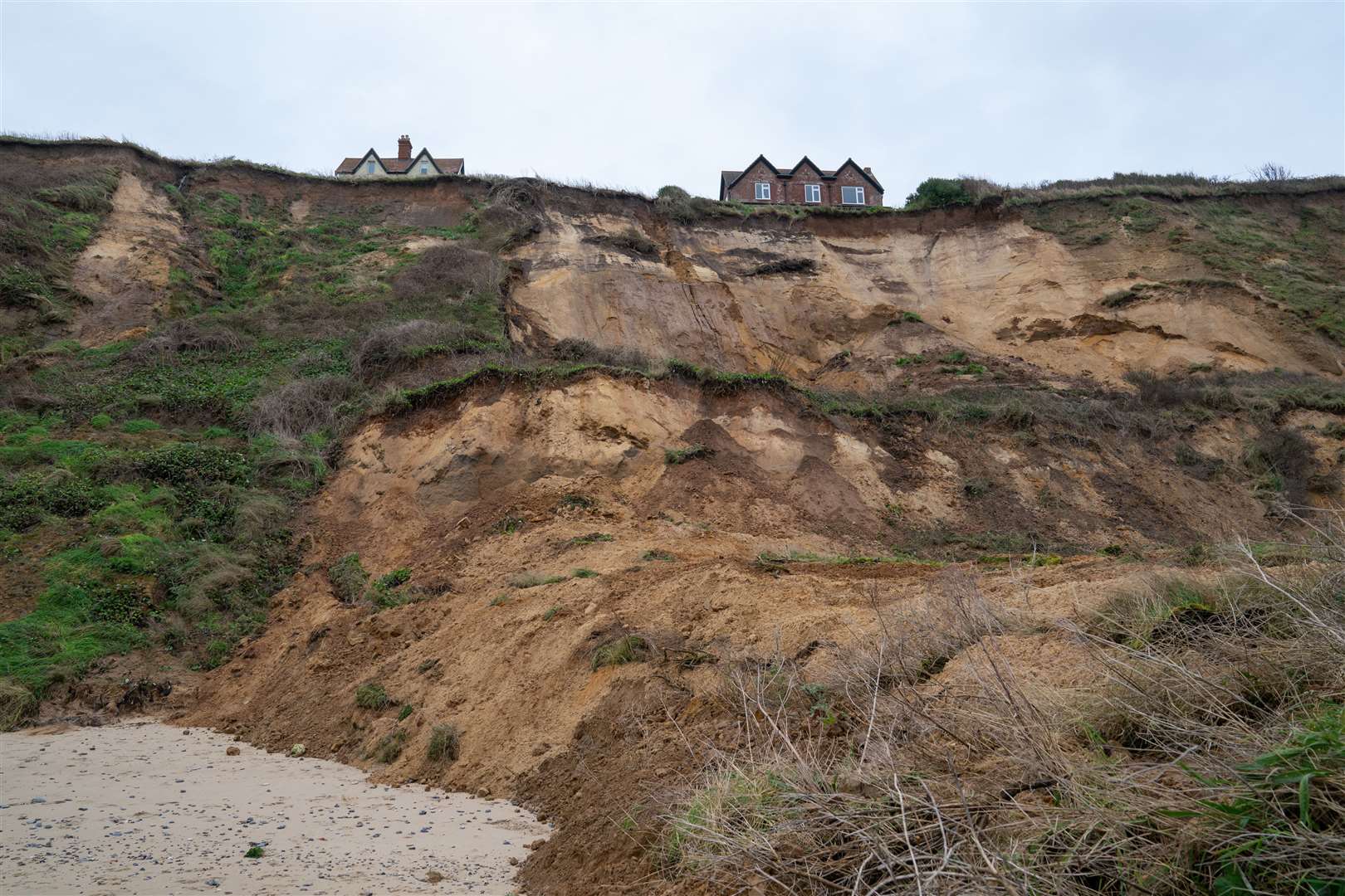 The section of cliff collapsed after it rained (Joe Giddens/PA)