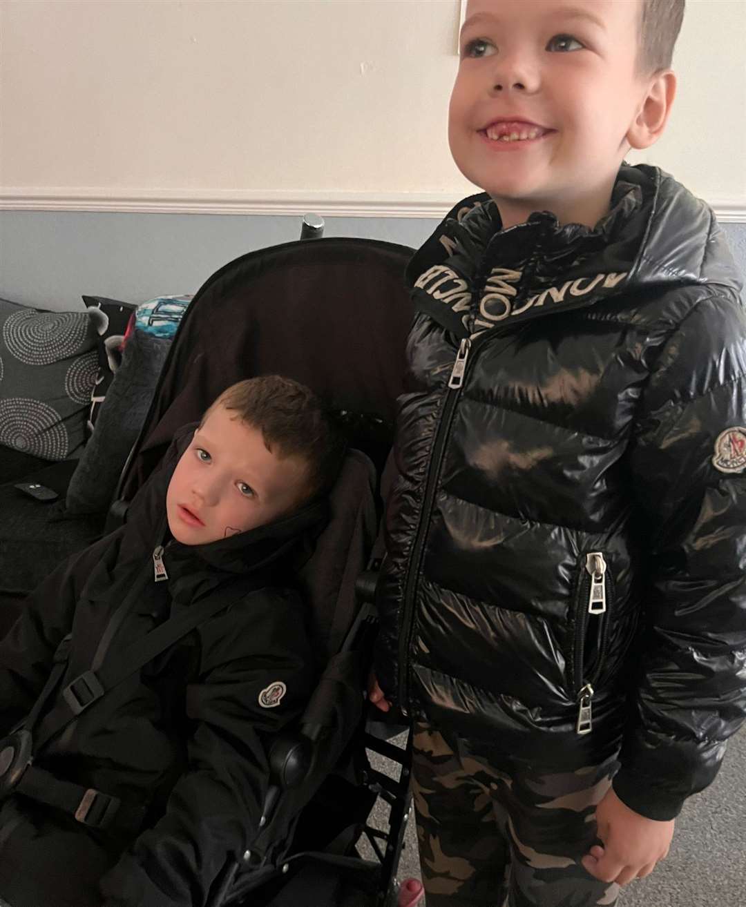 Seven-year-old Mathew (right) with his younger brother Tyler