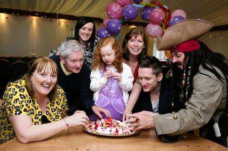 Leap year birthday girl, Emily Wells celebrates her birthday with family and friends at a Princess and Pirate themed party at Layzells Tavern, The Broadway, Minster