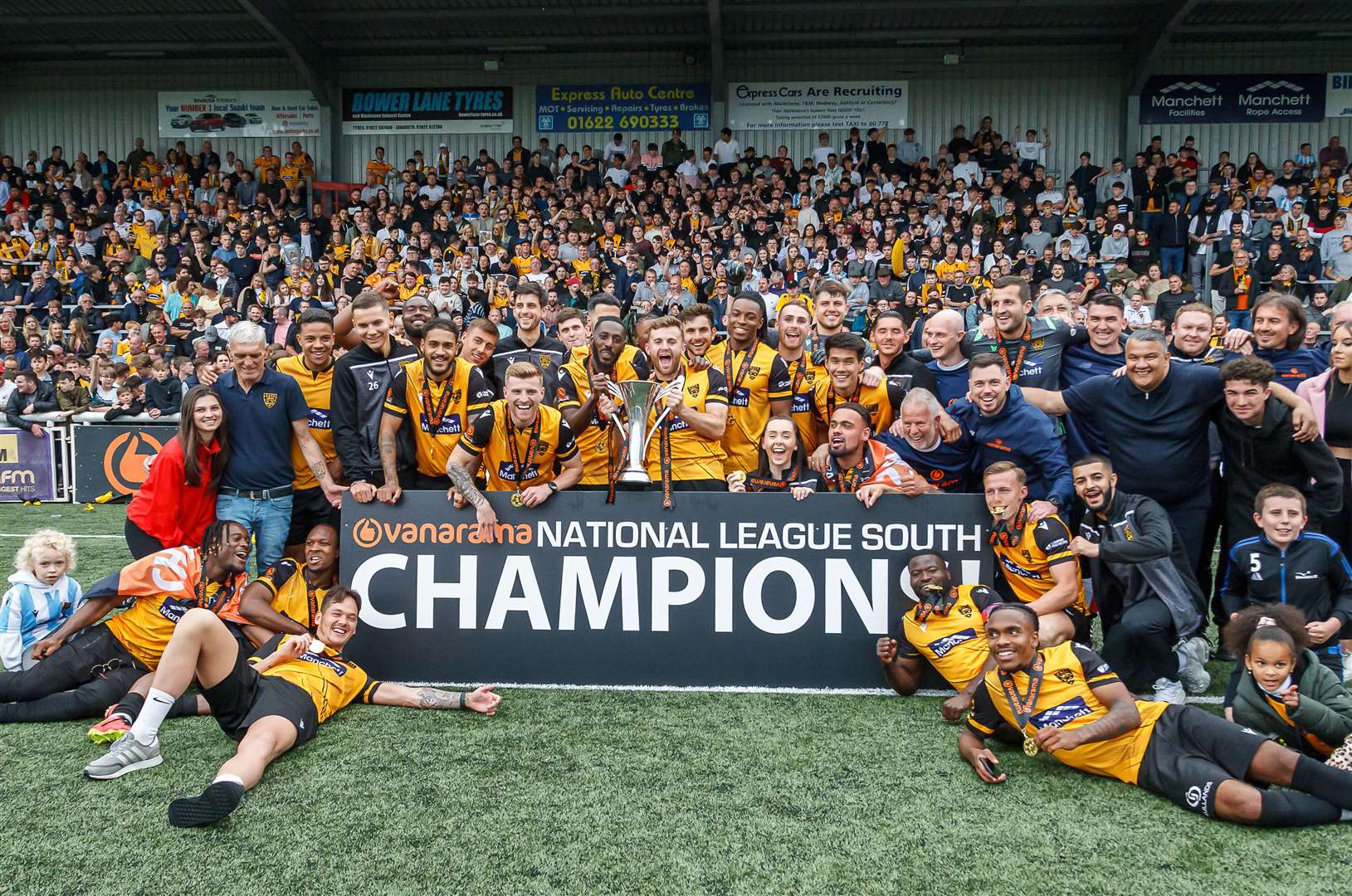 Maidstone United celebrate the championship