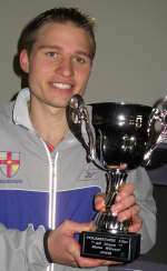 Andy Welch with his race winner's trophy