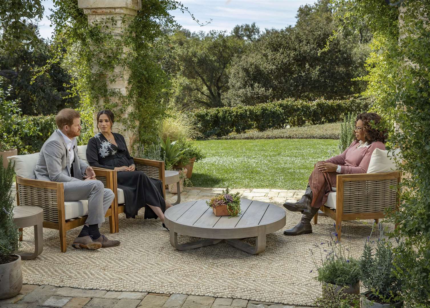 Harry and Meghan were interviewed by Oprah Winfrey (Joe Pugliese/Harpo Productions/PA)