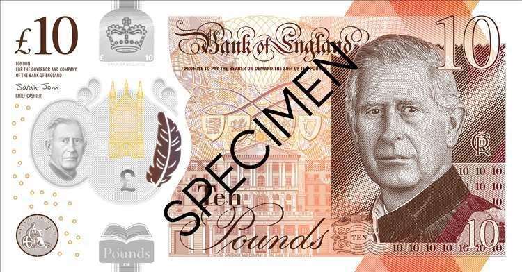 King Charles III portrait is on the front of the new banknotes unveiled today. Picture: Bank of England/PA