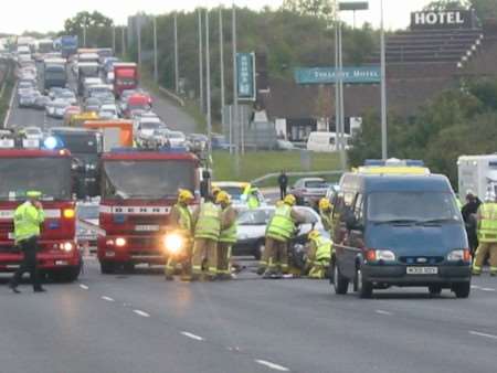 Emergency services at the scene near Gravesend's Tollgate Hotel. Picture: JON KAILA