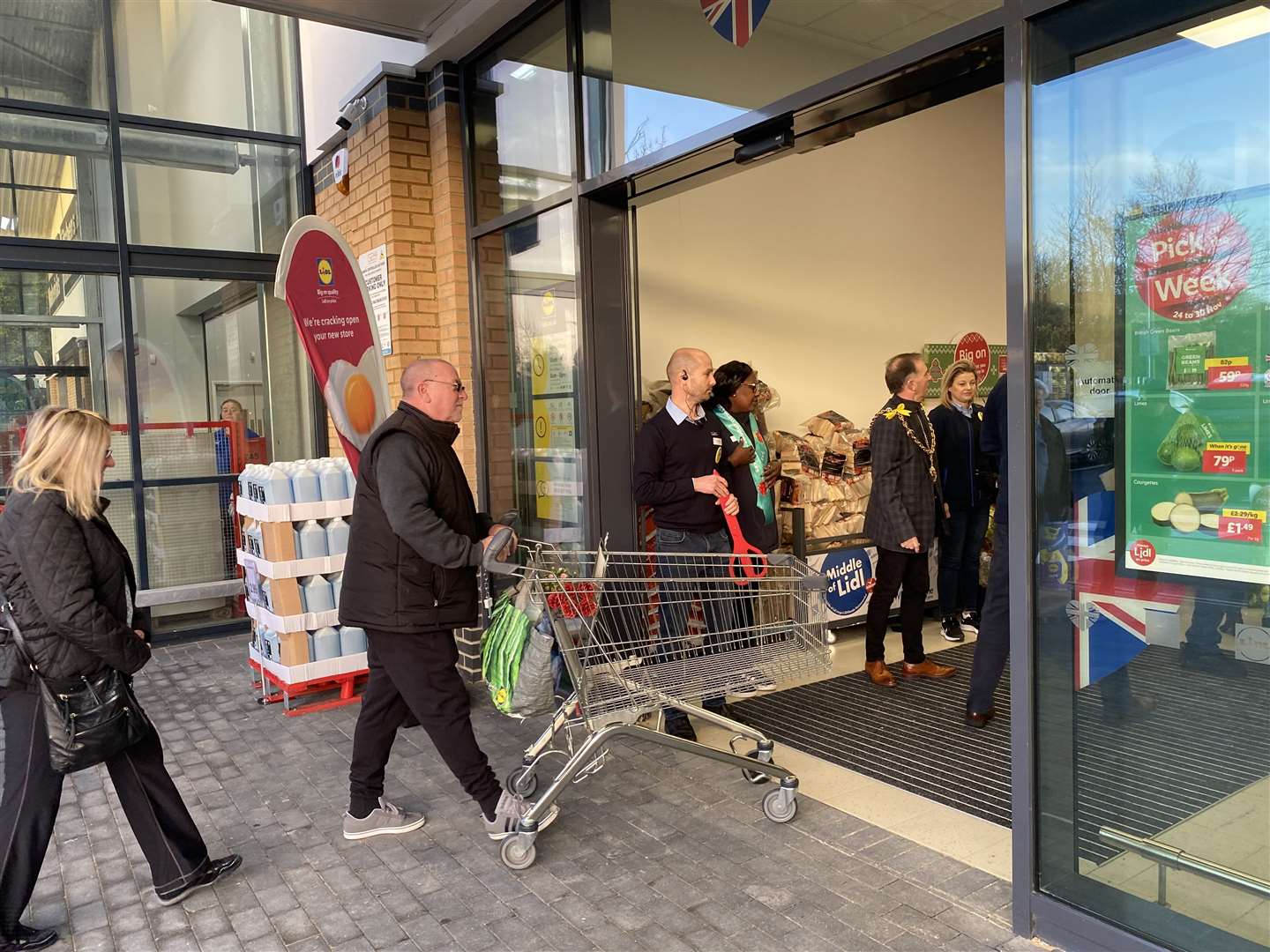 First customers through the door at the new branch in St Peter's Street