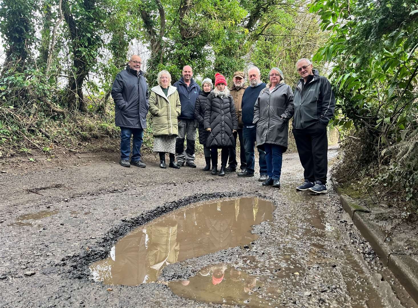 Residents in West Hougham, Dover, say they are the pothole capital of Kent