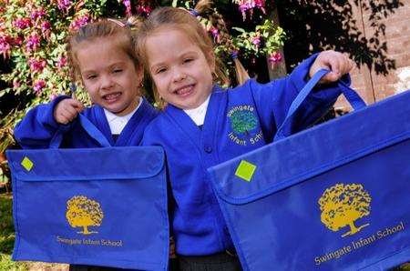 Miracle twins Ruby and Daisy Black start school against the odds