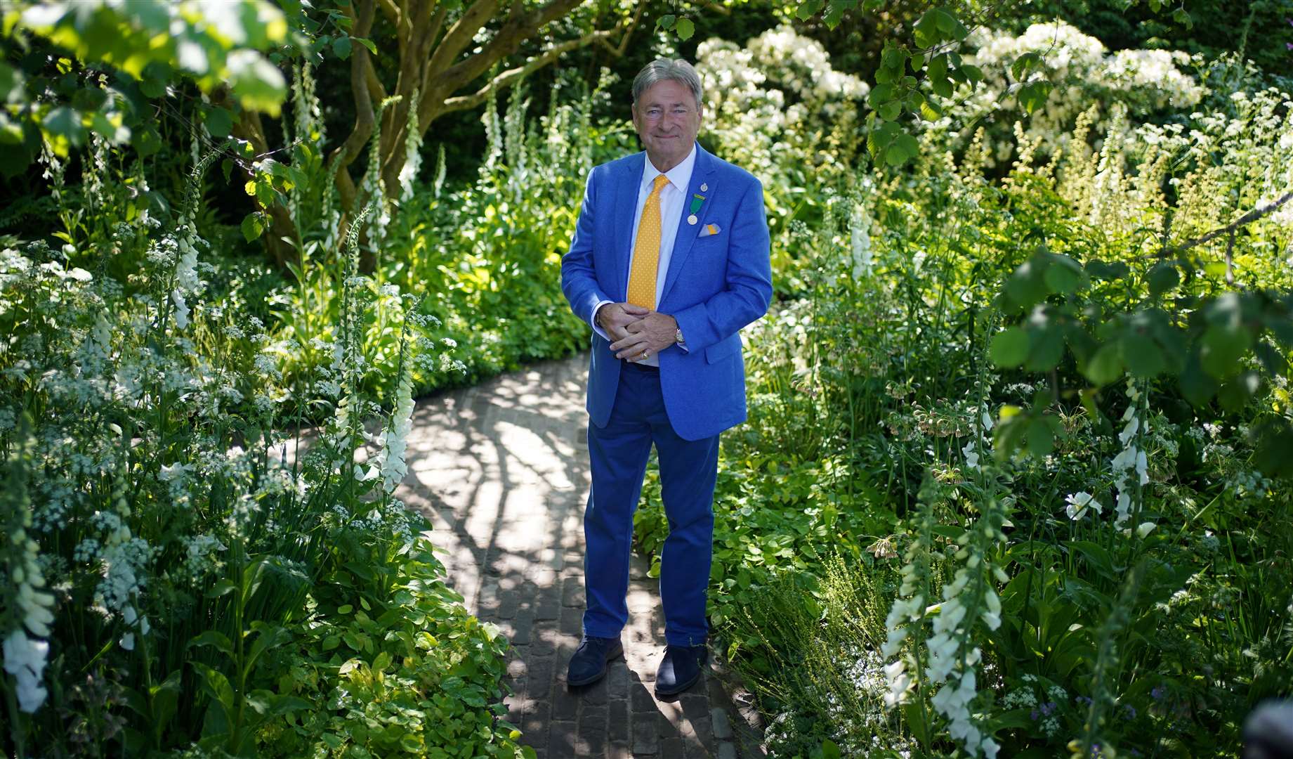 Alan Titchmarsh in the National Garden Scheme garden, at the 2024 Chelsea Flower Show