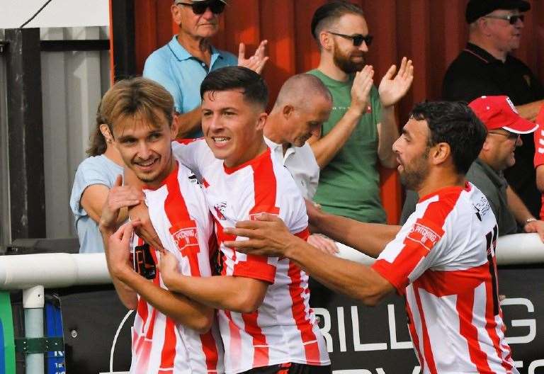 Jacob Lambert scored twice as Sheppey United beat Burgess Hill Town in ...