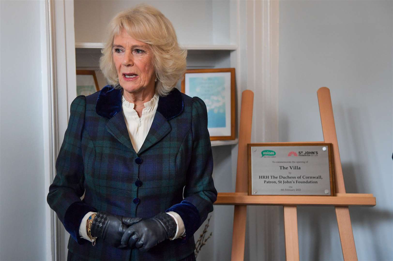 Camilla addressing staff (Finnbar Webster/PA)