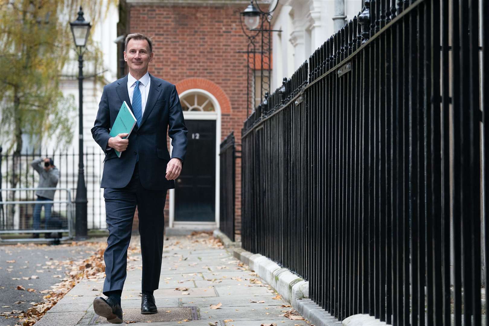 Chancellor of the Exchequer Jeremy Hunt leaves 11 Downing Street, London, for the House of Commons to deliver his Autumn Statement (Stefan Rousseau/PA)