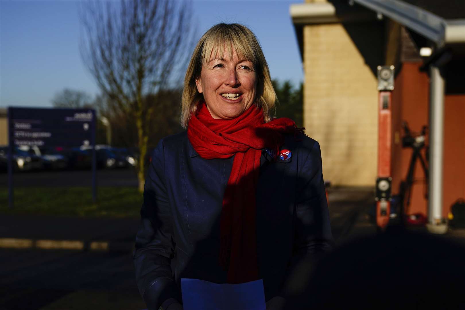 Ecologist Emma Smart outside HMP Bronzefield, in Surrey, following her release from the prison on January 14 (Aaron Chown/PA)