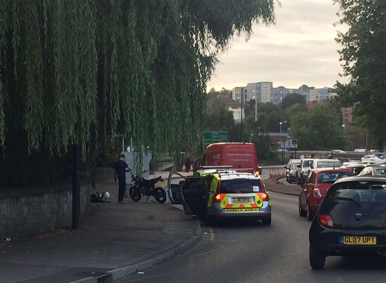 Police and paramedics on the A229 Bishops Way