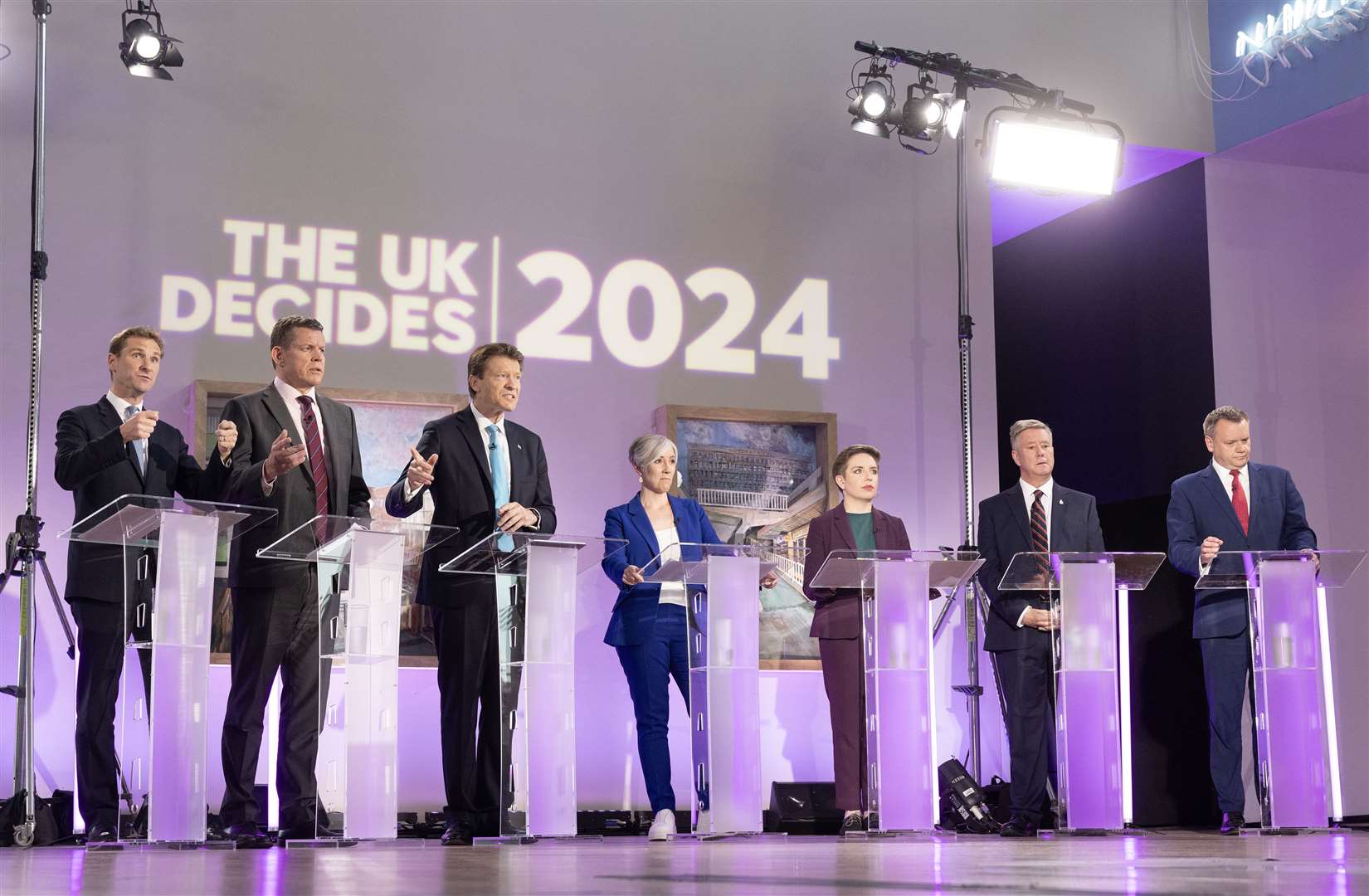 Party representatives during Channel 4 News’ General Election debate, The UK Decides: Immigration, Law And Order, in Colchester (Matt Alexander Media Assignments/PA)