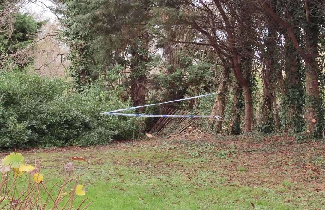 Police have taped off the scene in Fallowfield, Sittingbourne, on Saturday