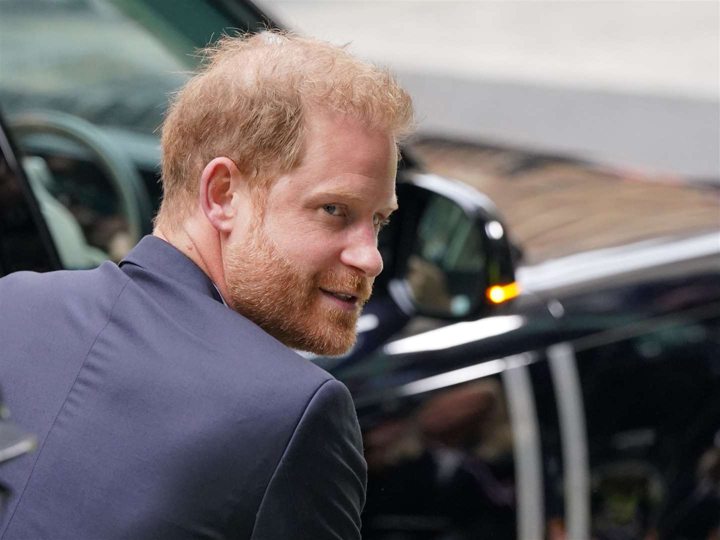 Harry arrives at the Rolls Building in central London (Jonathan Brady/PA)