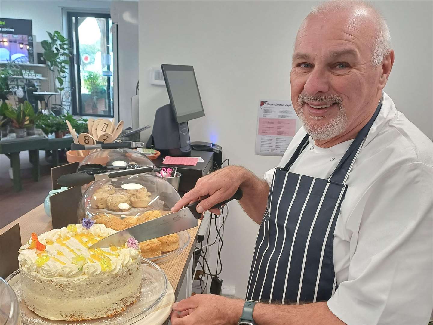 Martin Spicer has opened the Rose Garden Café in Layham Garden Centre near Canterbury. Pic Martin Spicer