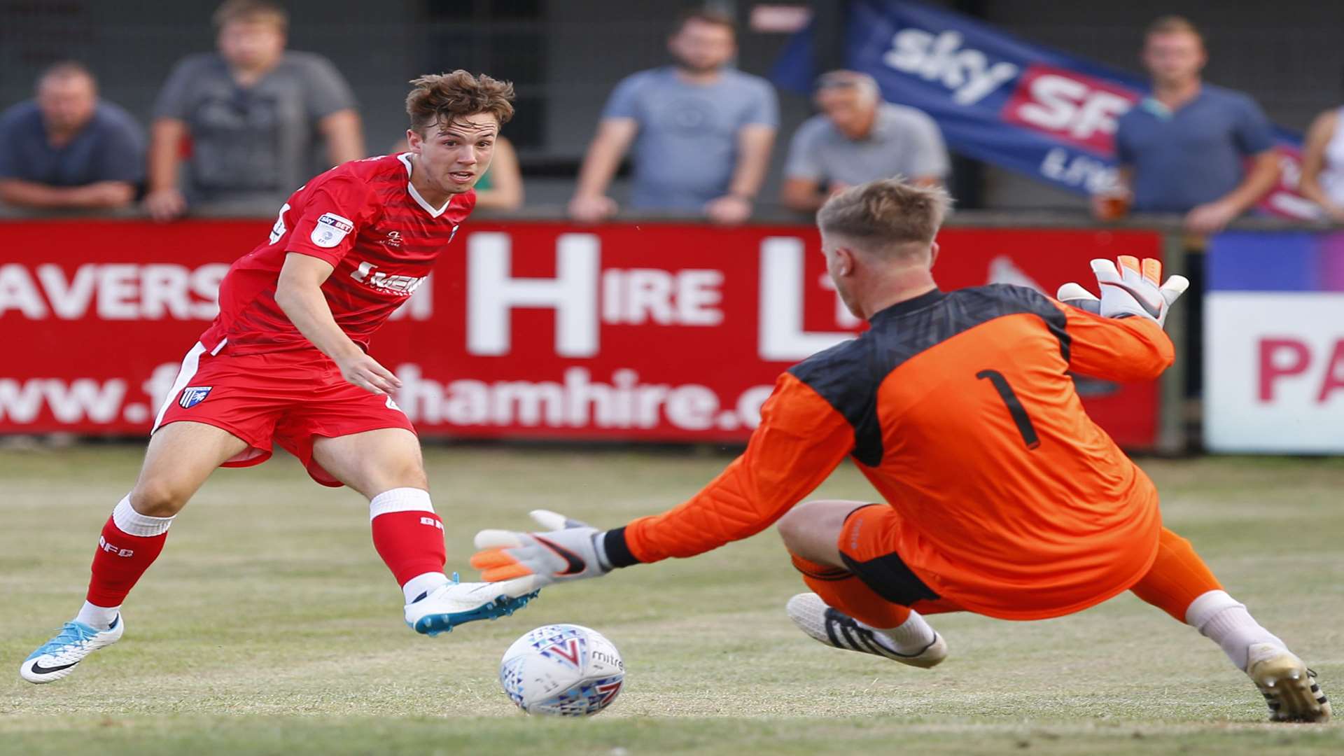 Greg Cundle in pre-season action against Faversham. Picture: Andy Jones