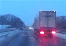 The moment a car skids on the M2 motorway near Sittingbourne. Picture: Christopher Taylor