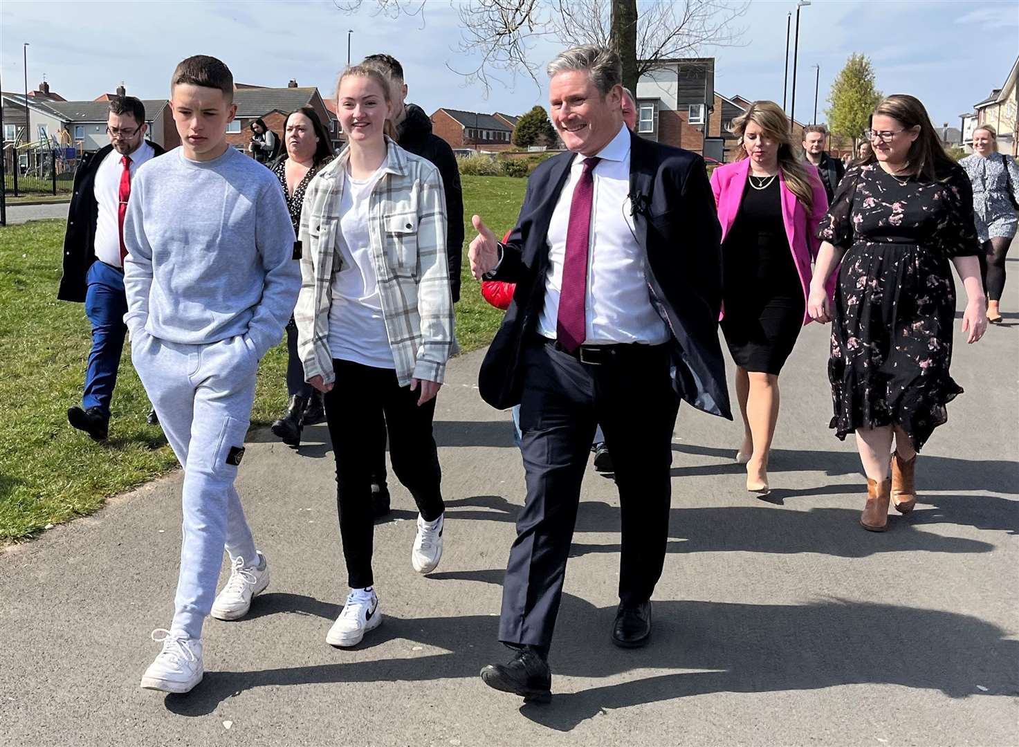 Sir Keir Starmer, shown walking through Southwick on a visit to Sunderland, has continued to ask questions about Rishi Sunak’s family’s financial arrangements (Tom Wilkinson/PA)