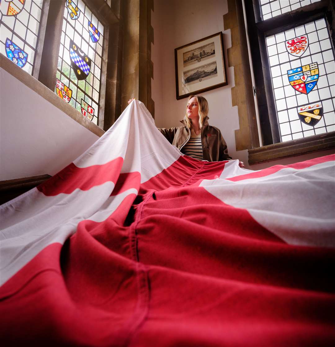 The English Heritage flag has more than 32,000 surnames on it