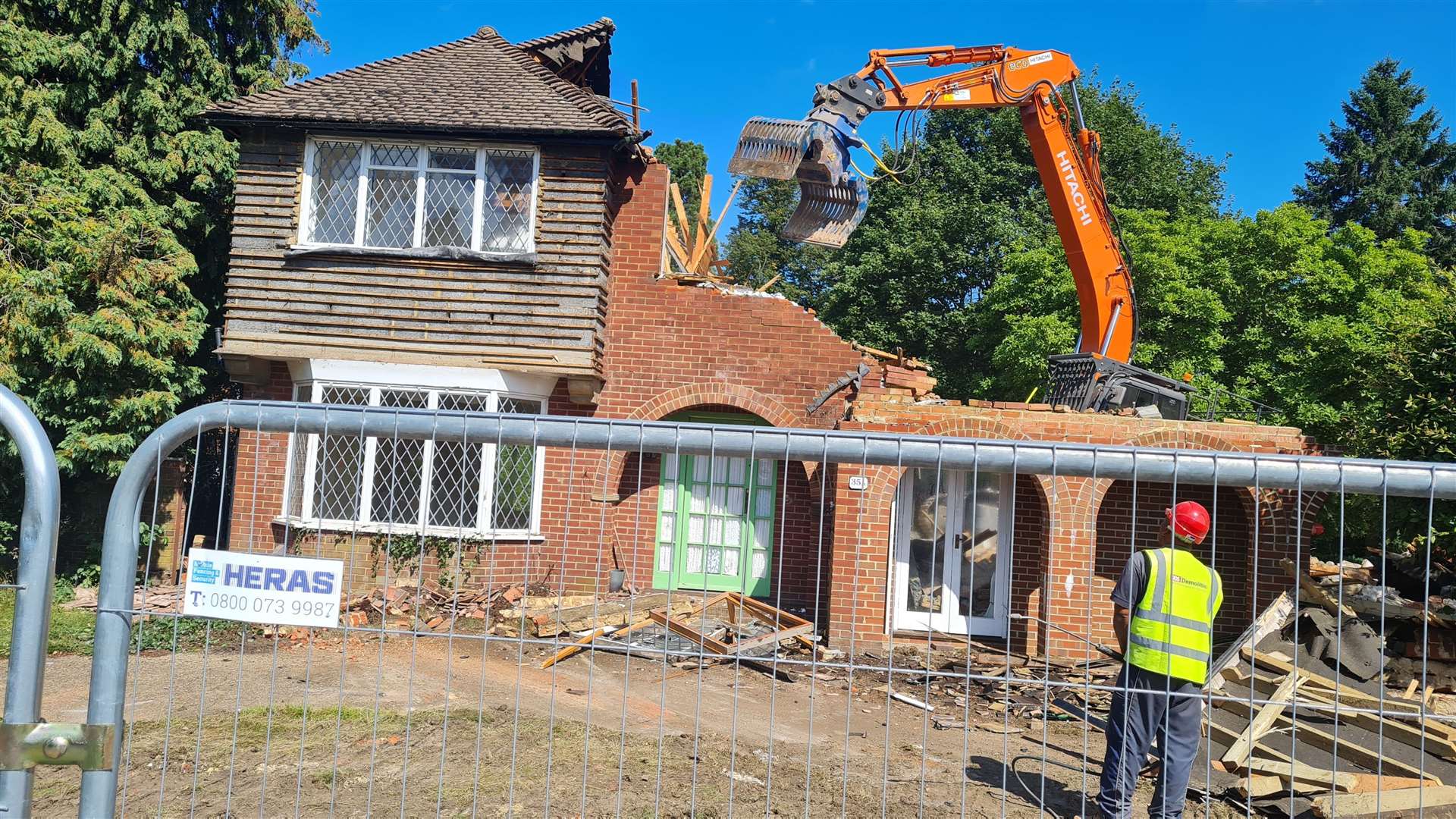 Demolition work in New Dover Road