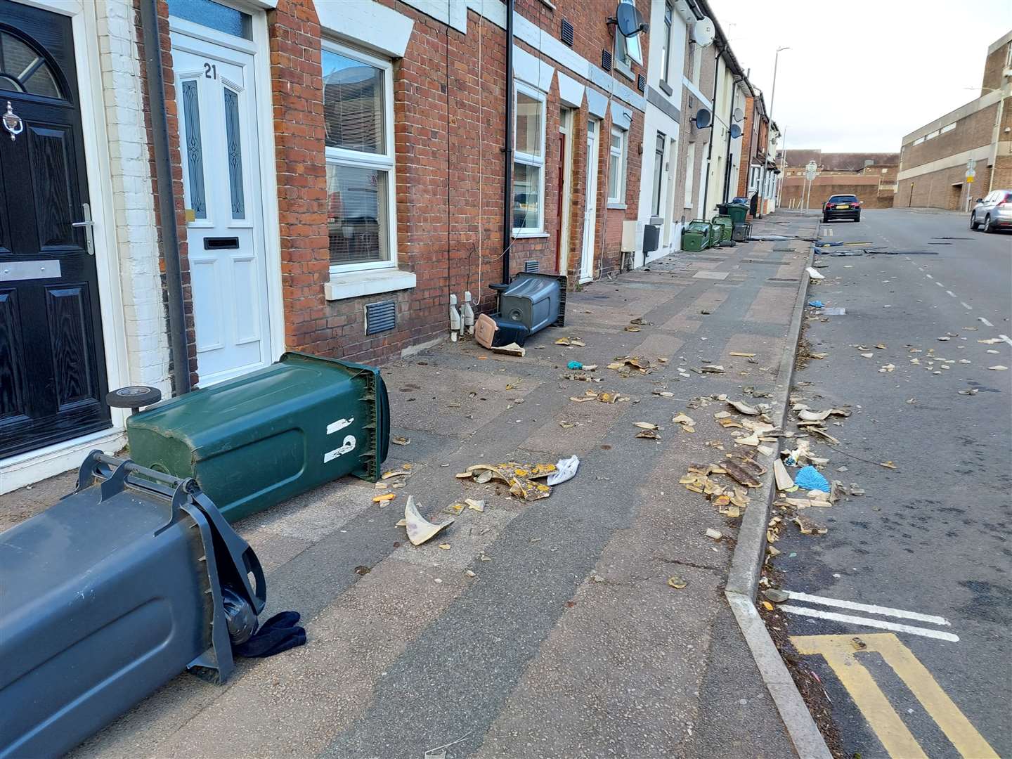 It wasn't a good day for wheelie bins