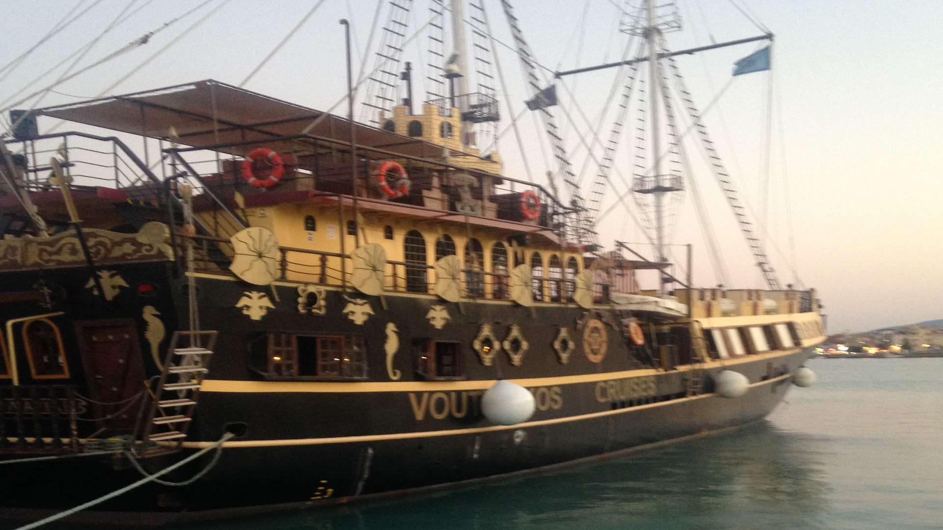 Ship moored in Zante harbour