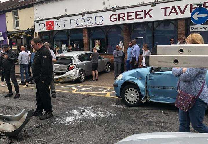 The 480 smashed into 25 cars in Dartford. Picture: Tony Brown