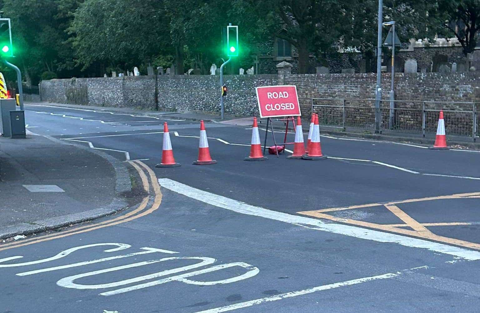 The A28 is shut in Birchington today due to a "dangerous defect". Picture: Lucy Wade