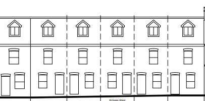 Revised plans for five terraced homes have been approved to replace the former BD Motors garage in Essex Street, Whitstable. Picture: Red House Design