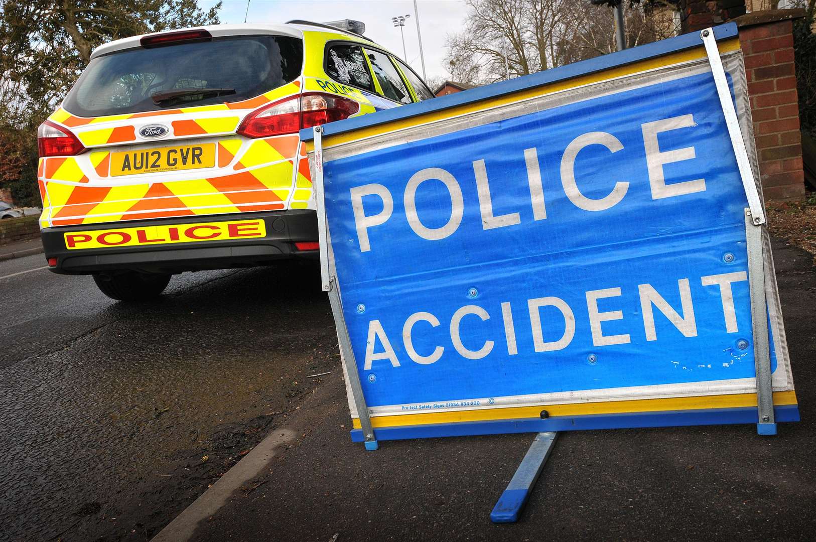 A car has overturned. Stock image