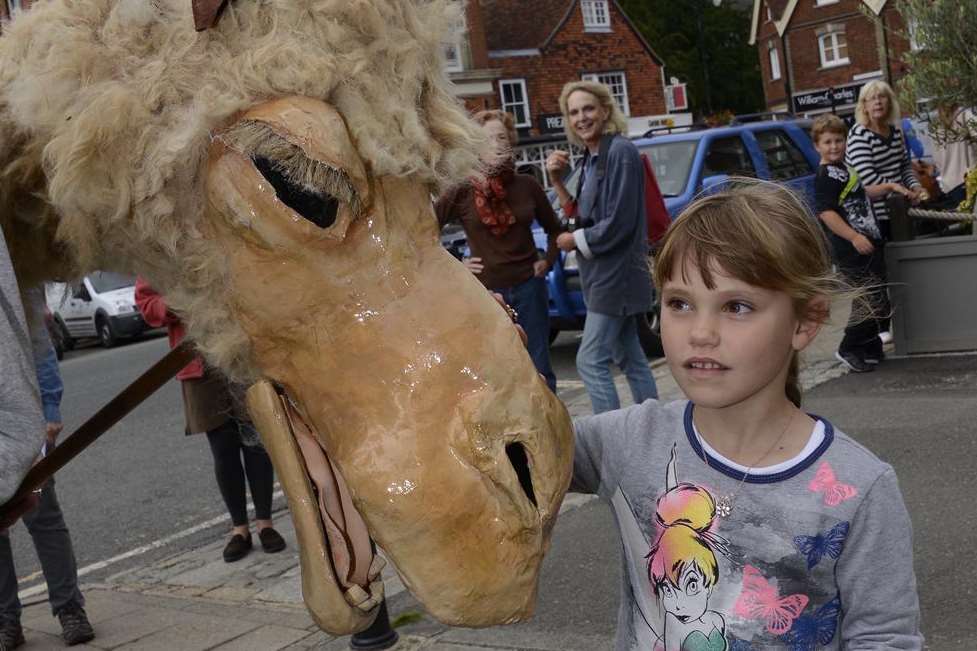 Edith Cockayne, 6, got a closer look at Gobi the War Camel