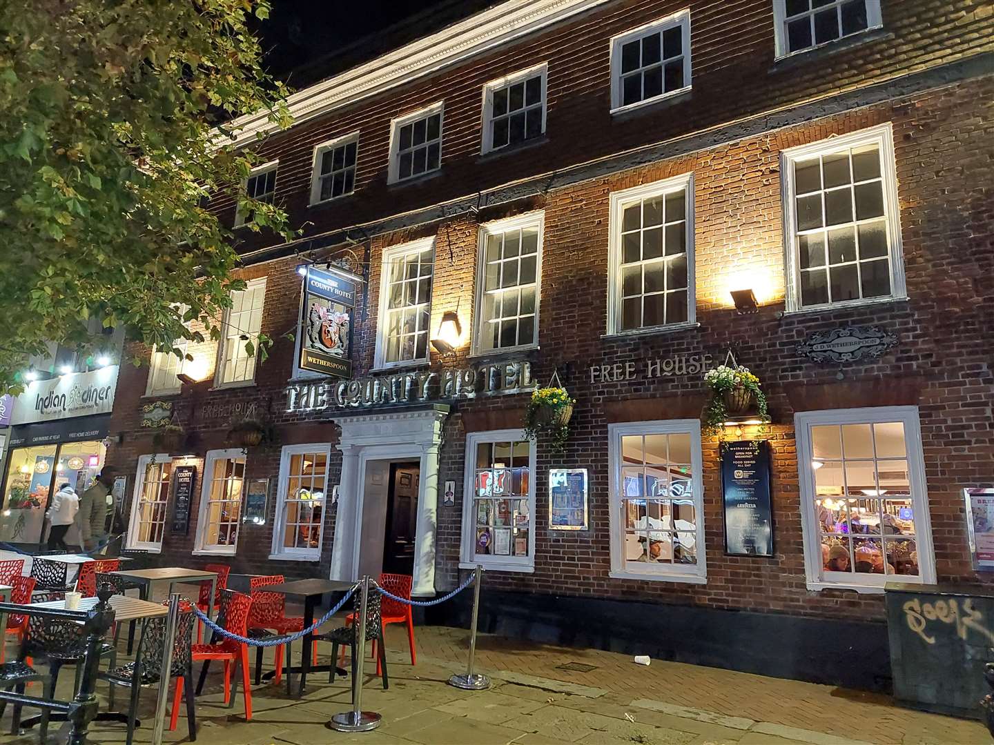 No food will be available at The County Hotel in Ashford town centre for more than a week