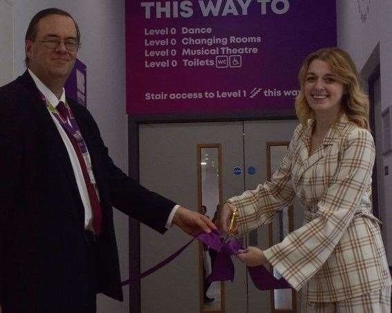 David Gleed and Dehenna Davison at the ribbon cutting