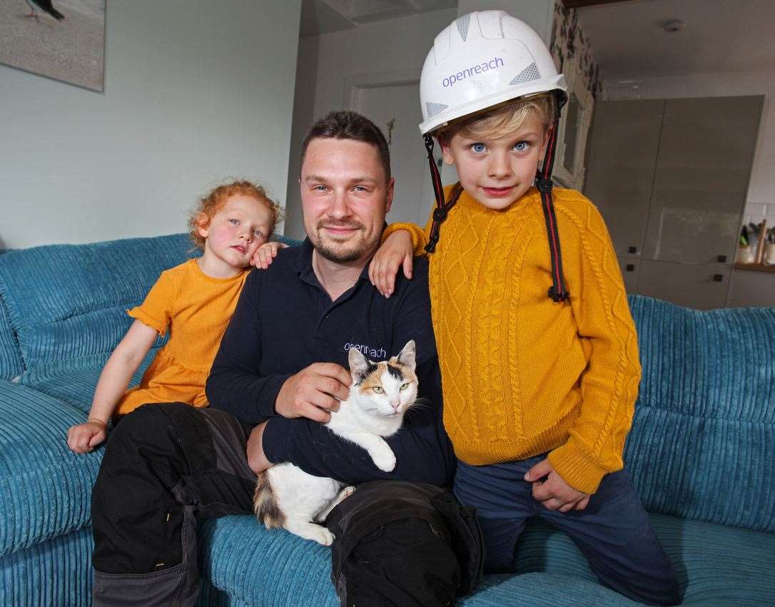 Beatrix (left) and Stanley (right) were happy to be reunited with their pet (Ron Cathro/PA)