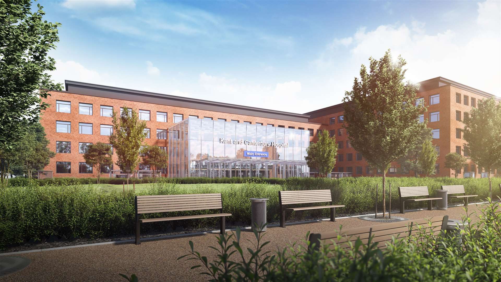 CGI of the 'super' hospital planned for Canterbury