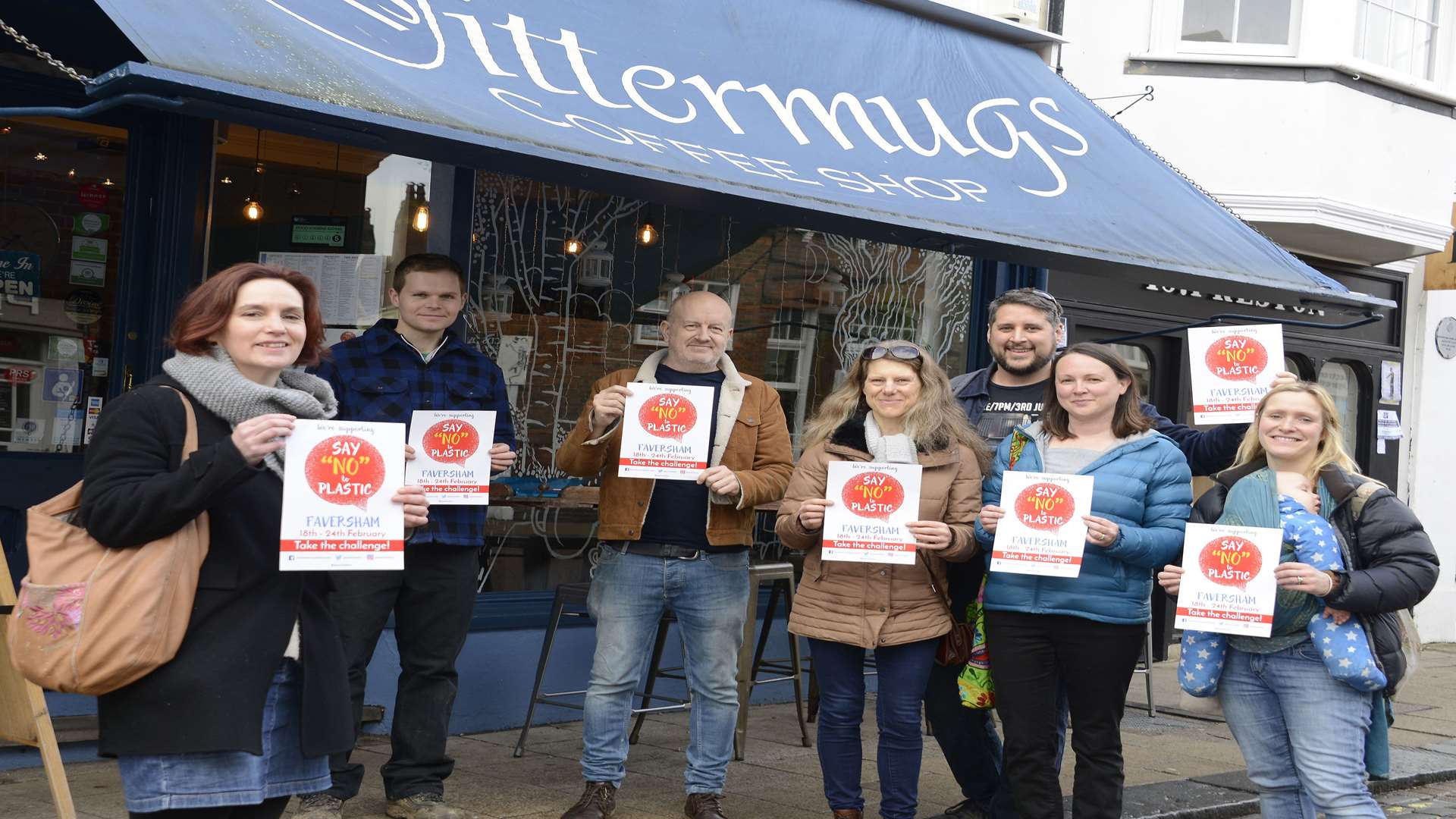 Supporters of the Say No To Plastic campaign