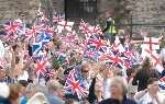 The patriotic crowd gets behind the orchestra