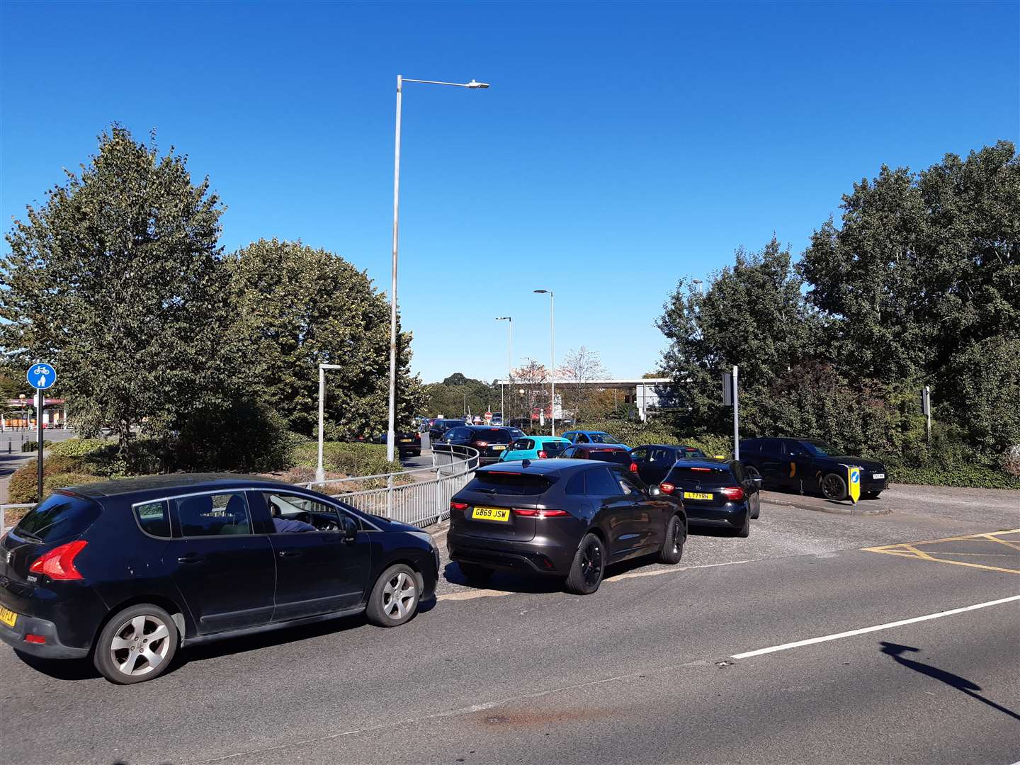 Queues at the entrance to Sainsbury's Bybrook in Ashford