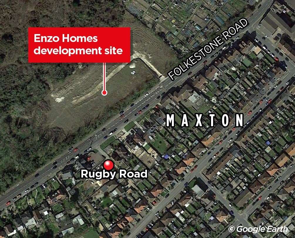 The development site in Folkestone Road, Maxton